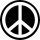 PEACE SYMBOL (F/F) (jelvény, 2,5 cm)