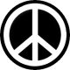 PEACE SYMBOL (F/F) (jelvény, 2,5 cm)