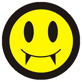 GOTH SMILEY (jelvény, 2,5 cm)