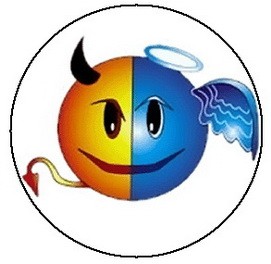 SMILEY: Devil-Angel (jelvény, 2,5 cm)