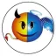 SMILEY: Devil-Angel (jelvény, 2,5 cm)