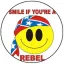 SMILEY: Smile If You're A Rebel (jelvény, 2,5 cm)