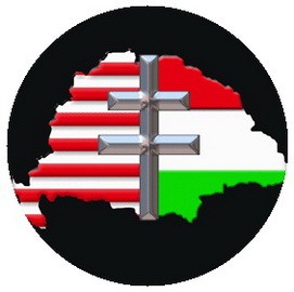 NAGY-MAGYARORSZÁG: Kettős kereszt (jelvény, 2,5 cm)