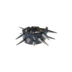   2 soros, bőr csuklószorító (1,5cm és 3cm-es kúpszegecs)