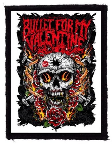 BULLET FOR MY VALENTINE: Skull Roses (7,5 cm x 9,5 cm) (felvarró)