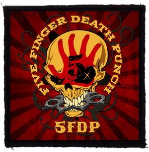 FIVE FINGER DEATH PUNCH: 5FDP Skull (9,5 cm x 9,5 cm) (felvarró)