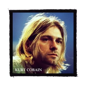 KURT COBAIN: Portrait színes (9,5 cm x 9,5 cm) (felvarró)