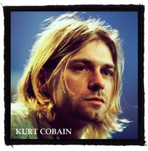 KURT COBAIN: Portrait színes (9,5 cm x 9,5 cm) (felvarró)