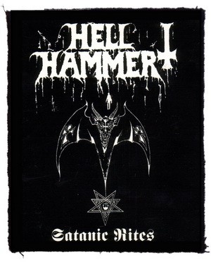 HELLHAMMER: Satanic Rites (7,5 cm x 9,5 cm) (felvarró)