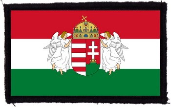 MAGYAR ZÁSZLÓ ANGYALOKKAL (9,5 cm x 6 cm) (felvarró)
