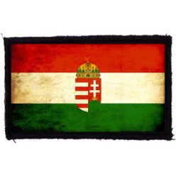 MAGYAR ZÁSZLÓ CÍMERREL (9,5 cm x 6 cm) (felvarró)