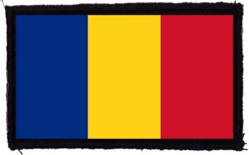 ROMÁN ZÁSZLÓ (9,5 cm x 6 cm) (felvarró)