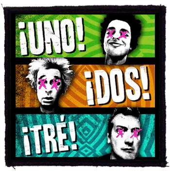 GREEN DAY: Uno Dos Tre (9,5 cm x 9,5 cm) (felvarró)