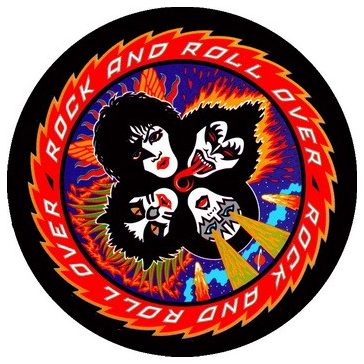   KISS: Rock 'n' Roll Over (circle) (9,5 cm x 9,5 cm) (felvarró)