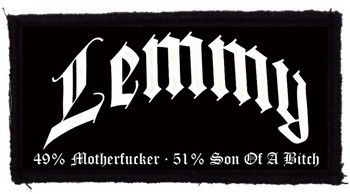 LEMMY: 49% Motherfucker (9,5 cm x 4,5 cm) (felvarró)