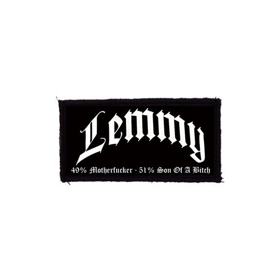 LEMMY: 49% Motherfucker (9,5 cm x 4,5 cm) (felvarró) LEMMY: 49% Motherfucker (9,5 cm x 4,5 cm) (felvarró)