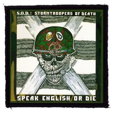 S.O.D.: Speak English (9,5 cm x 9,5 cm) (felvarró)