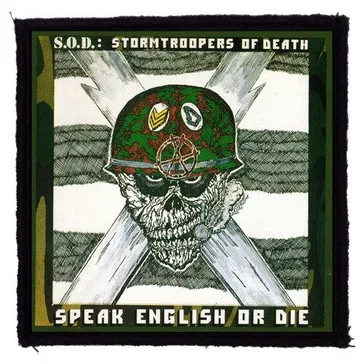 S.O.D.: Speak English (9,5 cm x 9,5 cm) (felvarró)