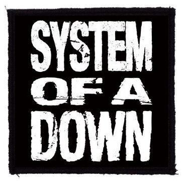 SYSTEM OF A DOWN: SOAD (name) (9,5 cm x 9,5 cm) (felvarró)