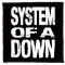 SYSTEM OF A DOWN: SOAD (name) (9,5 cm x 9,5 cm) (felvarró)