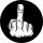 FUCK OFF (FINGER) (nagy jelvény, 3,7 cm)
