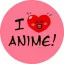 I LOVE ANIME (nagy jelvény, 3,7 cm)