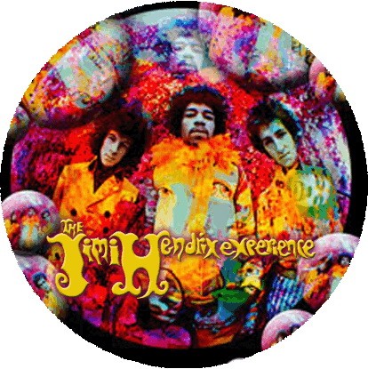 JIMI HENDRIX EXPERIENCE: Psychedelic Group (nagy jelvény, 3,7 cm)