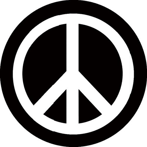 PEACE: b/w (circle, 9,5 cm) (felvarró)