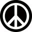 PEACE: b/w (circle, 9,5 cm) (felvarró)