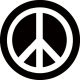 PEACE: b/w (circle, 9,5 cm) (felvarró)