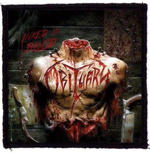 OBITUARY: Inked In Blood (9,5 cm x 9,5 cm) (felvarró)