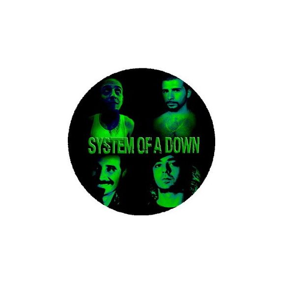 SYSTEM OF A DOWN: Band Green (nagy jelvény, 3,7 cm) SYSTEM OF A DOWN: Band Green (nagy jelvény, 3,7 cm)