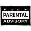 FUCK PARENTAL ADVISORY (9,5 cm x 6 cm) (felvarró)