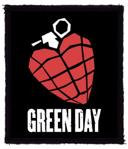 GREEN DAY: Heart Grenade (8 cm x 9,5 cm) (felvarró)