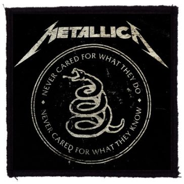 METALLICA: Never Cared (9,5 cm x 9,5 cm) (felvarró)