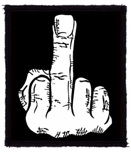 FUCK OFF: Finger (8 cm x 9,5 cm) (felvarró)