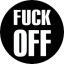 FUCK OFF (nagy jelvény, 3,7 cm)
