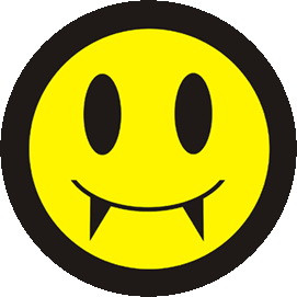 GOTH SMILEY (nagy jelvény, 3,7 cm)
