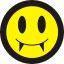 GOTH SMILEY (nagy jelvény, 3,7 cm)