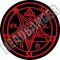 BAPHOMET PENTAGRAM 666 (red, circle, 9.5 cm)
