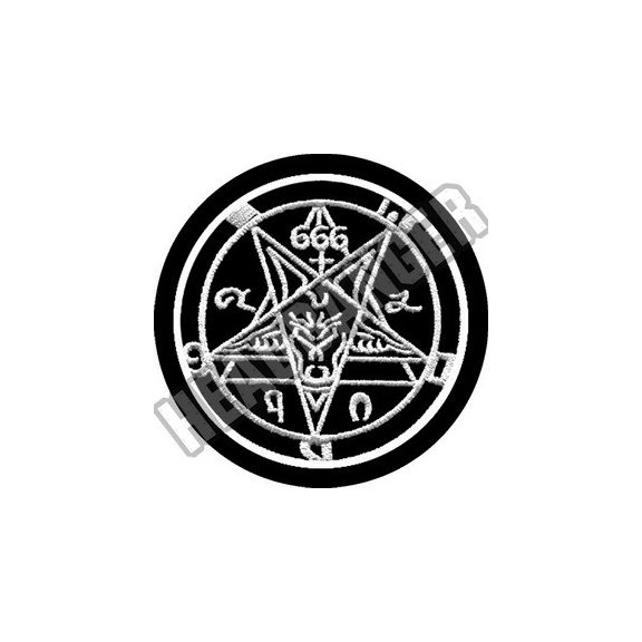 BAPHOMET PENTAGRAM 666 (white, circle, 9.5 cm) BAPHOMET PENTAGRAM 666 (white, circle, 9.5 cm)