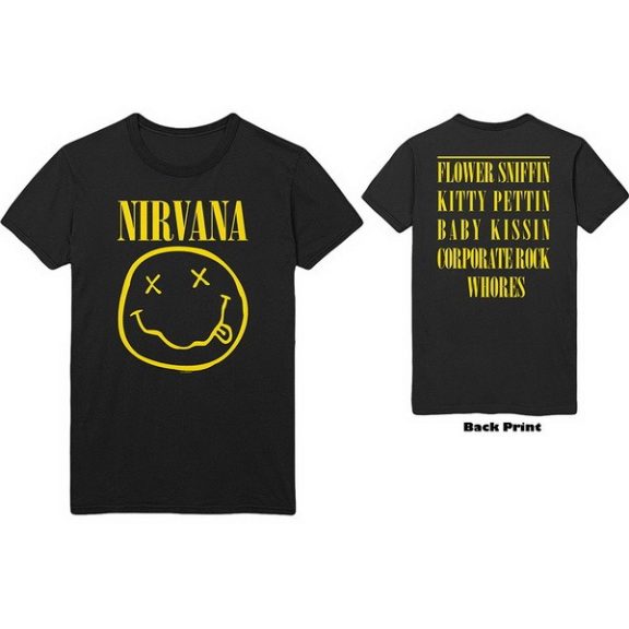 NIRVANA: Smiley Flower Sniffin (back print) (póló) NIRVANA: Smiley Flower Sniffin (back print) (póló)