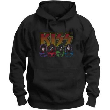 KISS: Logo, Faces & Icons (kapucnis pulóver, bebújós) 