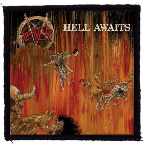 SLAYER: Hell Awaits (9,5 cm x 9,5 cm) (felvarró) 